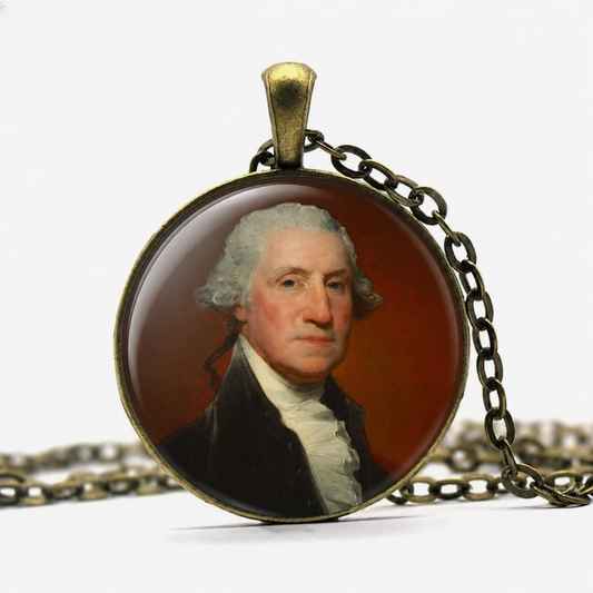 GEORGE WASHINGTON Necklace,President, Statesman,Military General,Father of the Nation, Art Pendant Necklace,Glass Pendant Necklace - Denoss