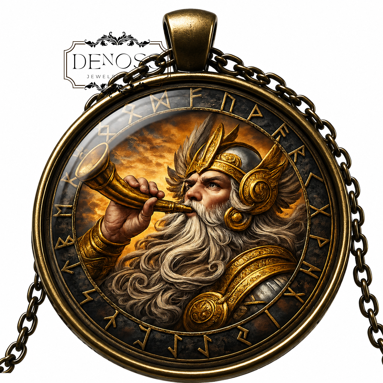 HEIMDALL Necklace,Norse God,The Watcher,Guardian,Asgard,Bifrost,Gjallarhorn,Protector of Realms,Aesir,Vikings,Ragnarök