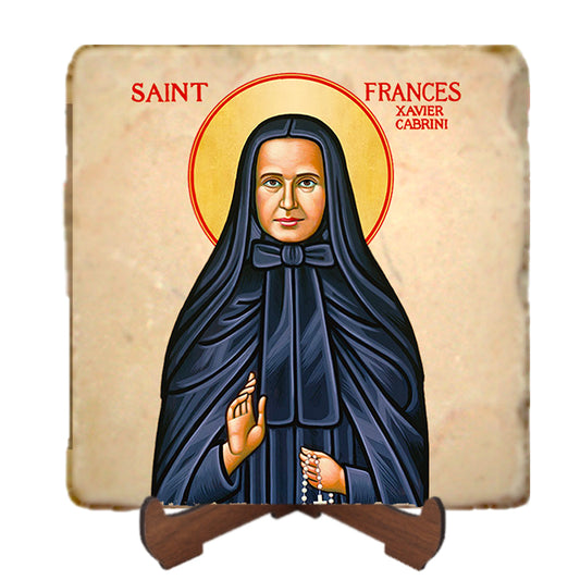 St.Frances Cabrini Icon,Women Saint,Marble Icon,Handmade,Prayer gift,Christian Icon