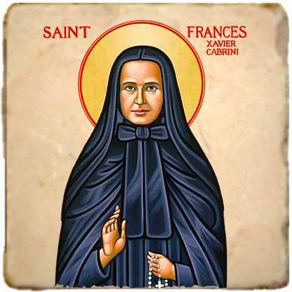 St.Frances Cabrini Icon,Women Saint,Marble Icon,Handmade,Prayer gift,Christian Icon