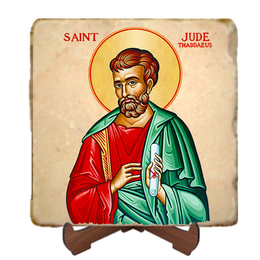 St.Jude Thaddeus Icon,Men Saints,Marble Icon,Handmade,Prayer gift,Christian Icon