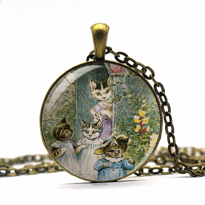 Tale of Tom Kitten necklace,cat lover gift Mother's Day gift,Beatrix Potter art
