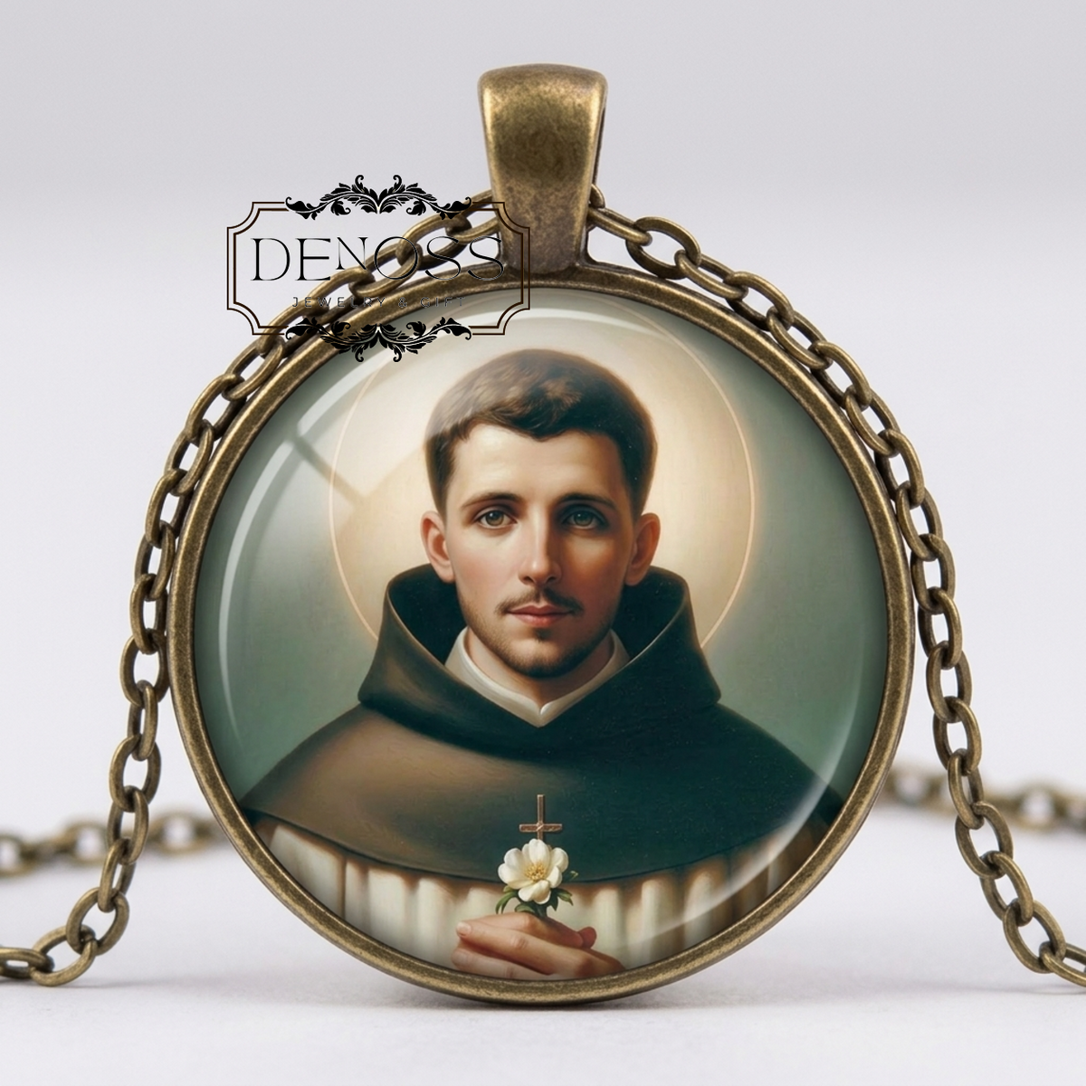 SAINT FRANCIS XAVIER Pendant Necklace,Patron Saint of Missionaries & Travelers