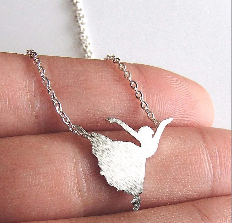 Dancing Girl Silver Necklace Minimalist Necklace