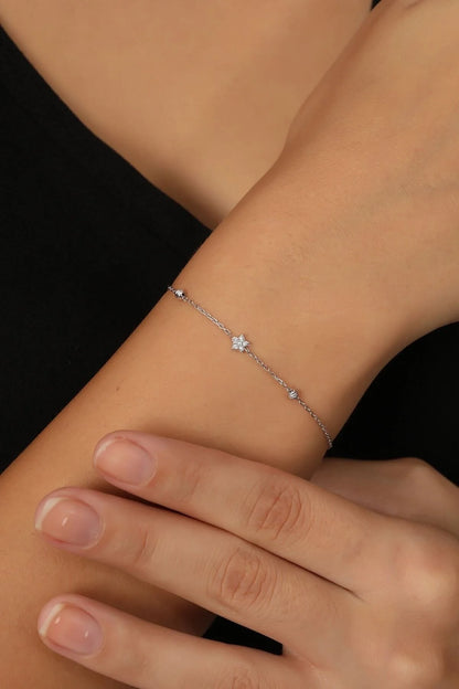 Silver White Zircon Stone Star Dorissa Bracelet