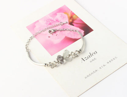 Butterfly Women’s Bracelet with White Gold Zircon Stone