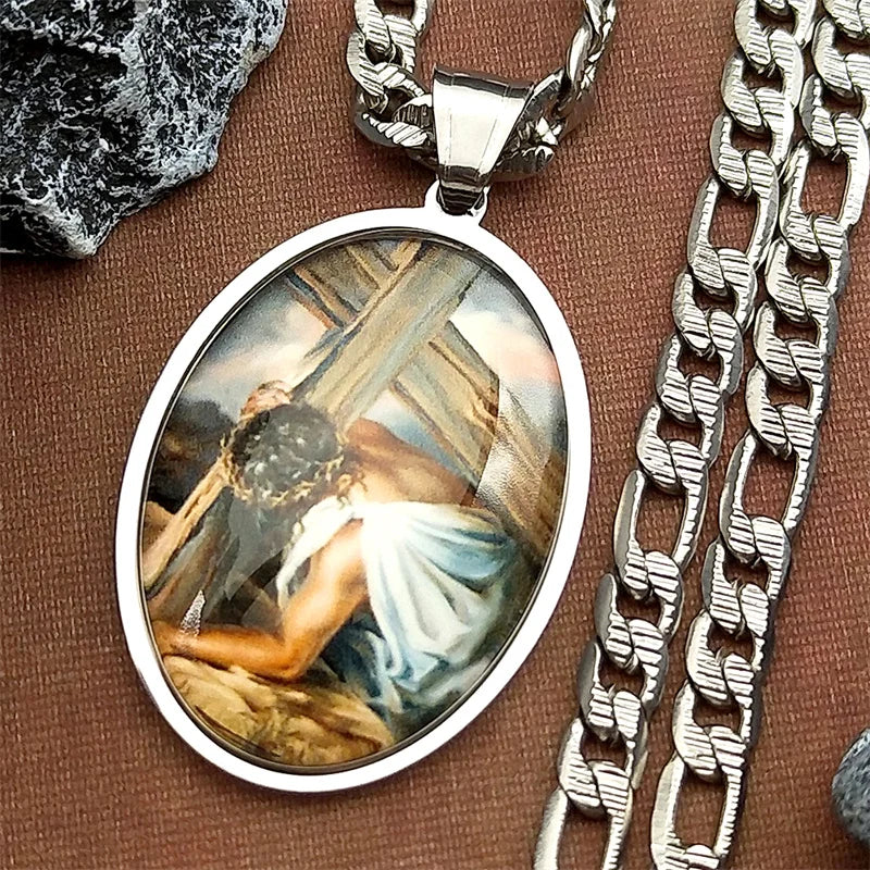 Jesus Cross Crucifix,Christian Necklace,Religious Gift Jewelry