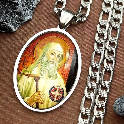 Saint Benedict,Christian Necklace,Religious Gift Jewelry