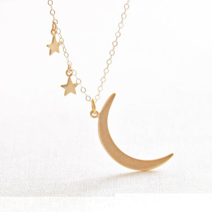 Stars Moon Silver Necklace