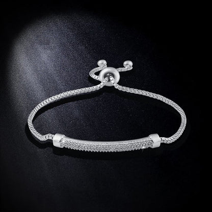 Diamond Bar White Gold Bracelet
