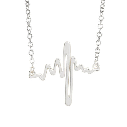 Heartbeat Necklace,Gold-Silver