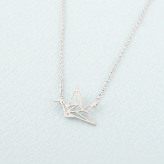 Origami Crane Gold-Silver Necklace