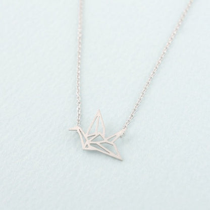 Origami Crane Gold-Silver Necklace
