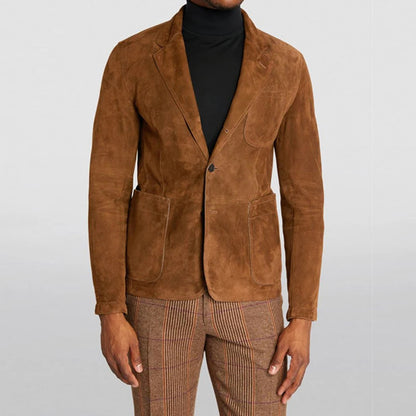 Turn-down Collar Solid Color Men Jacket - Denoss