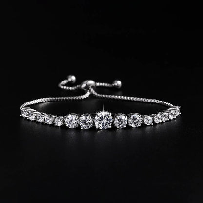 White Gold Platinum Marquise Tennis Bracelet