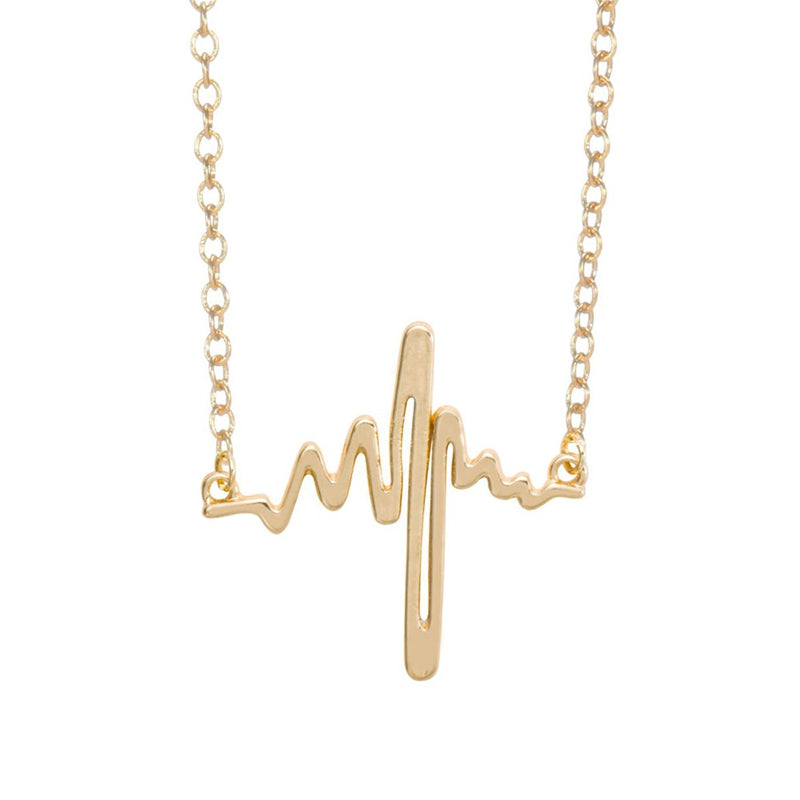 Heartbeat Necklace,Gold-Silver