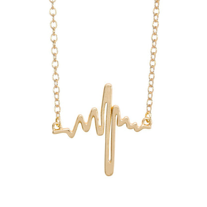 Heartbeat Necklace,Gold-Silver