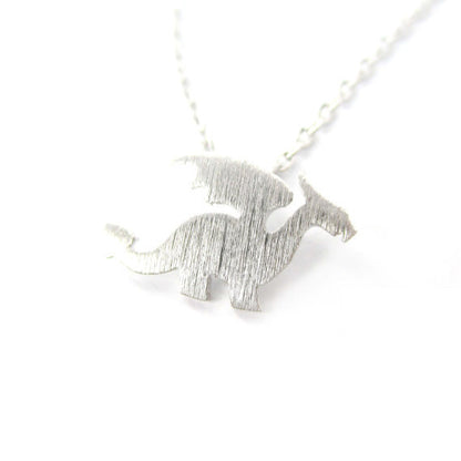 Dragon with Wings Necklace Silver