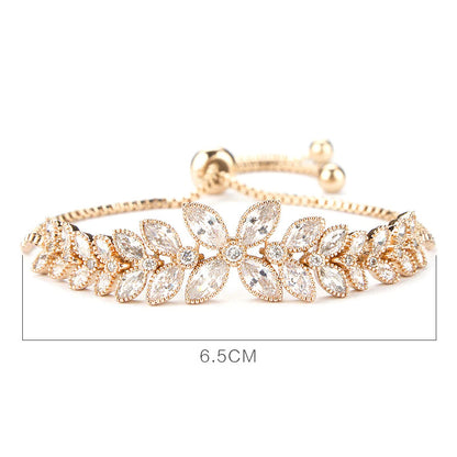 Gold Platinum Marquise Flower Bracelet