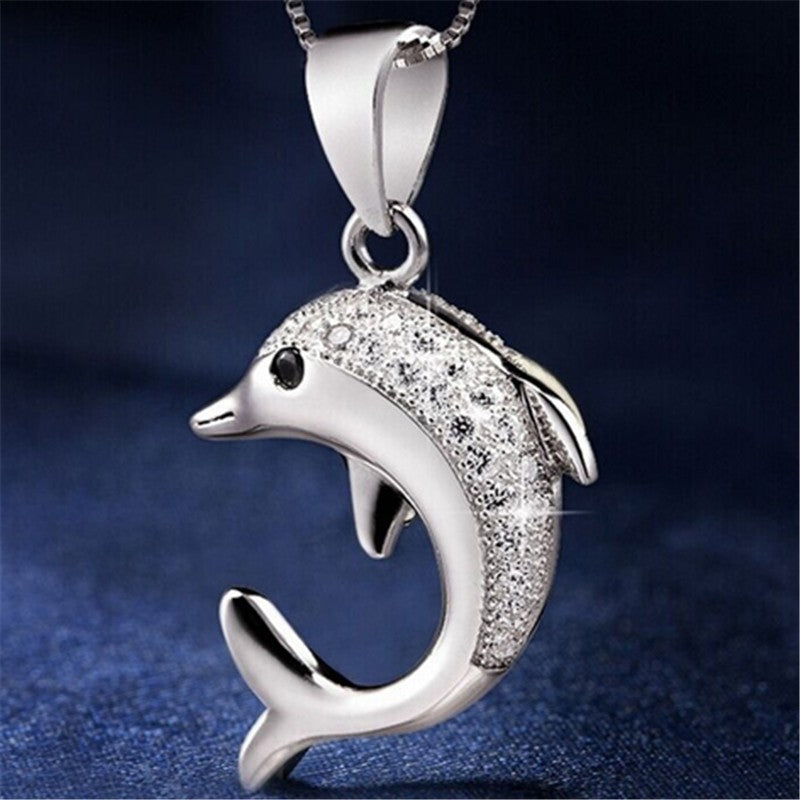 Dolphin Love Minimalist Silver Necklace