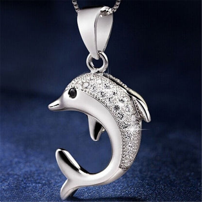 Dolphin Love Minimalist Silver Necklace