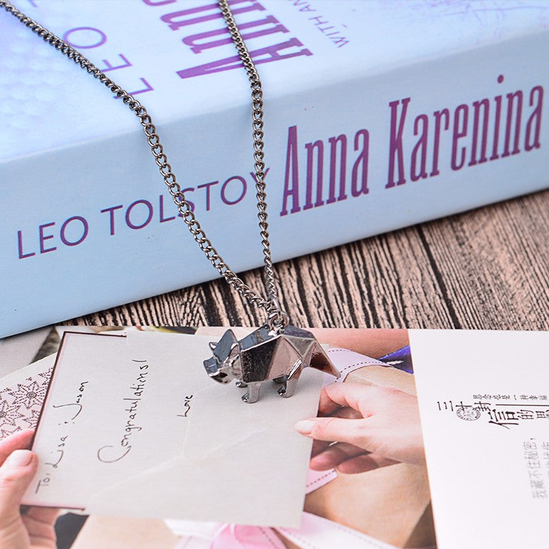 Origami Fatty Fox Gold-Silver Necklace