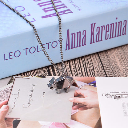 Origami Fatty Fox Gold-Silver Necklace