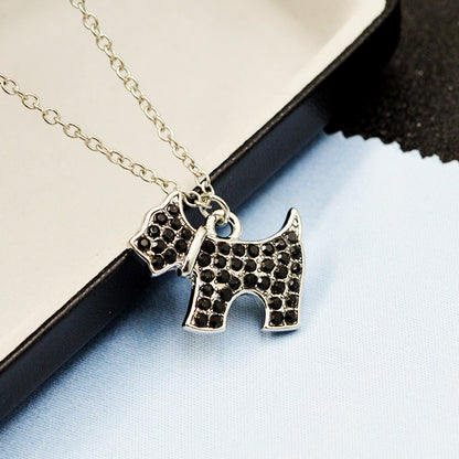 Black Doggy Silver Necklace