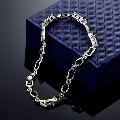 Elegant ladies bracelet with White Gold drop zircon stones