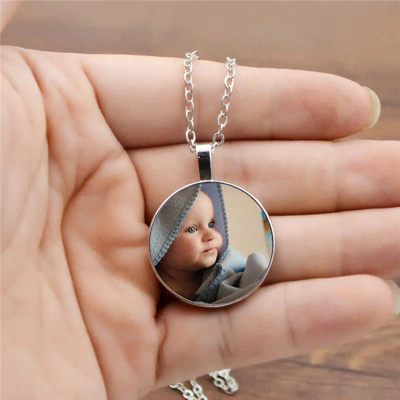 Custom Double Sided Photo Necklace,Personalized Necklace Gift for Birthday - Denoss