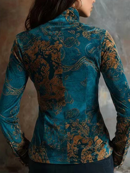 Elegant Suede Shirt Blouse