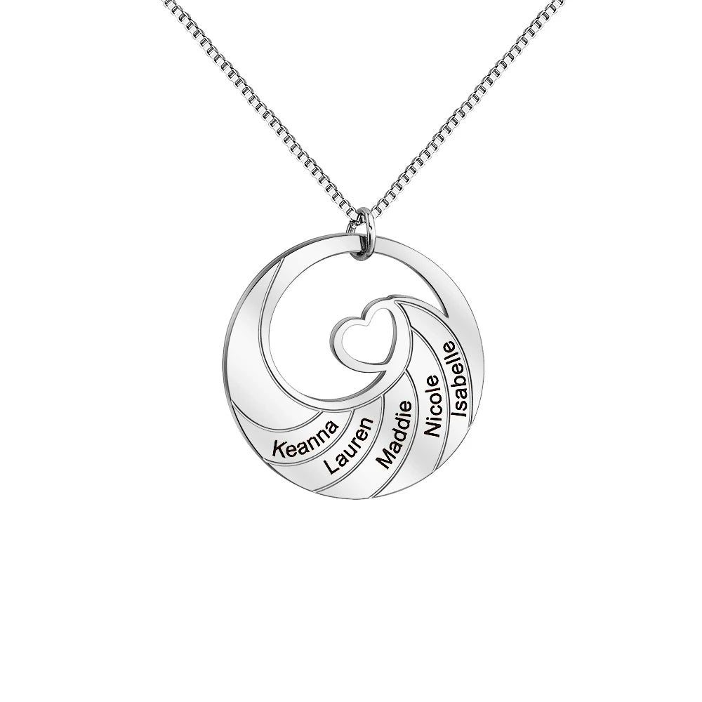Custom Kid names Wave Necklace