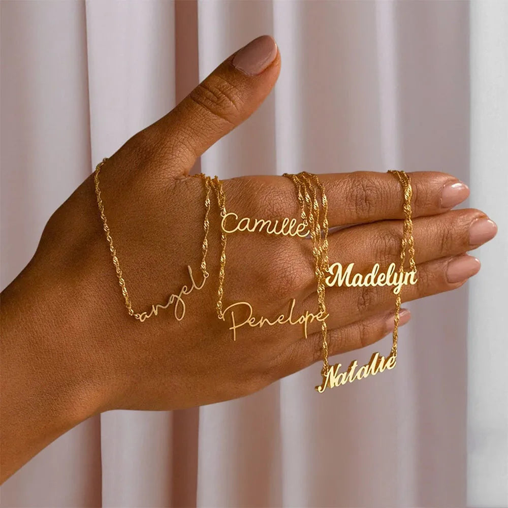 Custom Signature Names Necklace with Heart