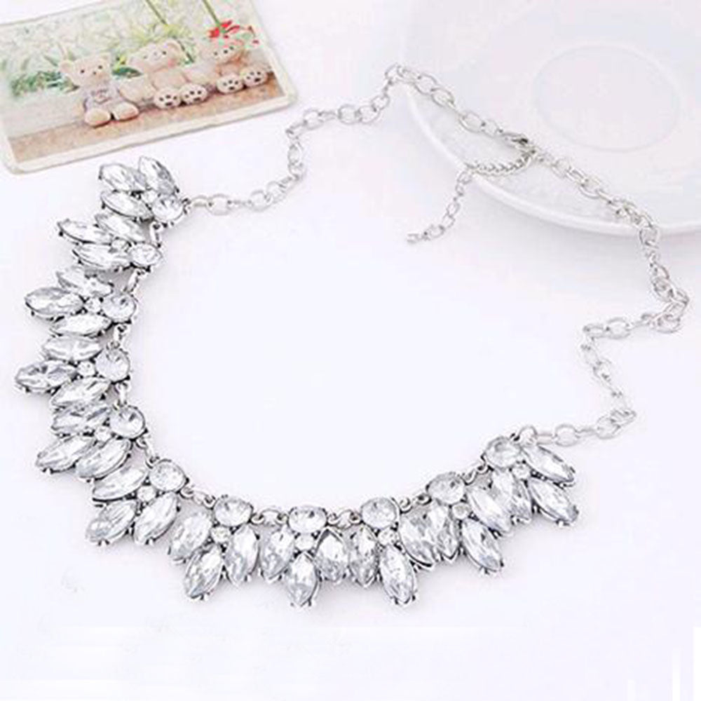 Crystal Flowers Gold-Silver Choker Necklace