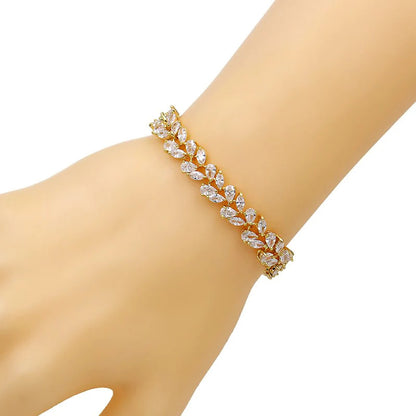 Gold and Platinum Marquise Tennis Bracelet