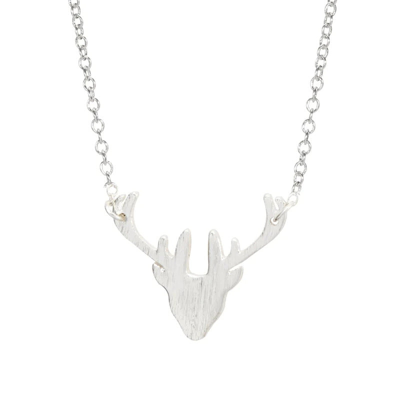Silver Deer Horn Necklace
