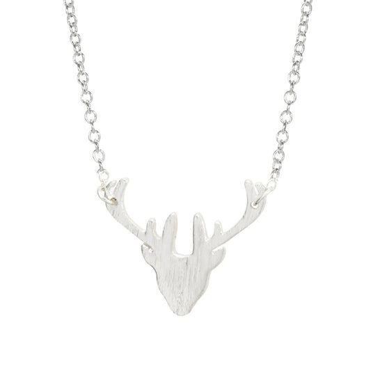 Silver Deer Horn Necklace