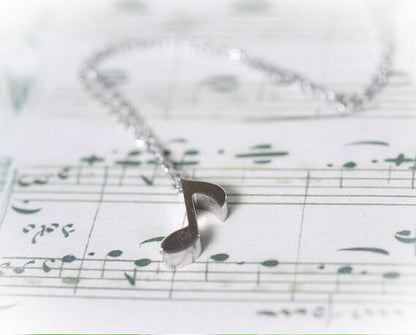 Musical Note Necklace,Gold-Silver