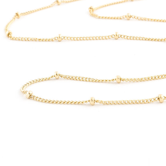 Thin Silver Beaded Necklace