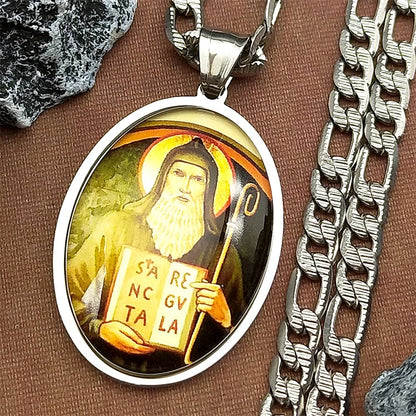 St.Benedict,Catholic,Christian Necklace,Religious Gift Jewelry