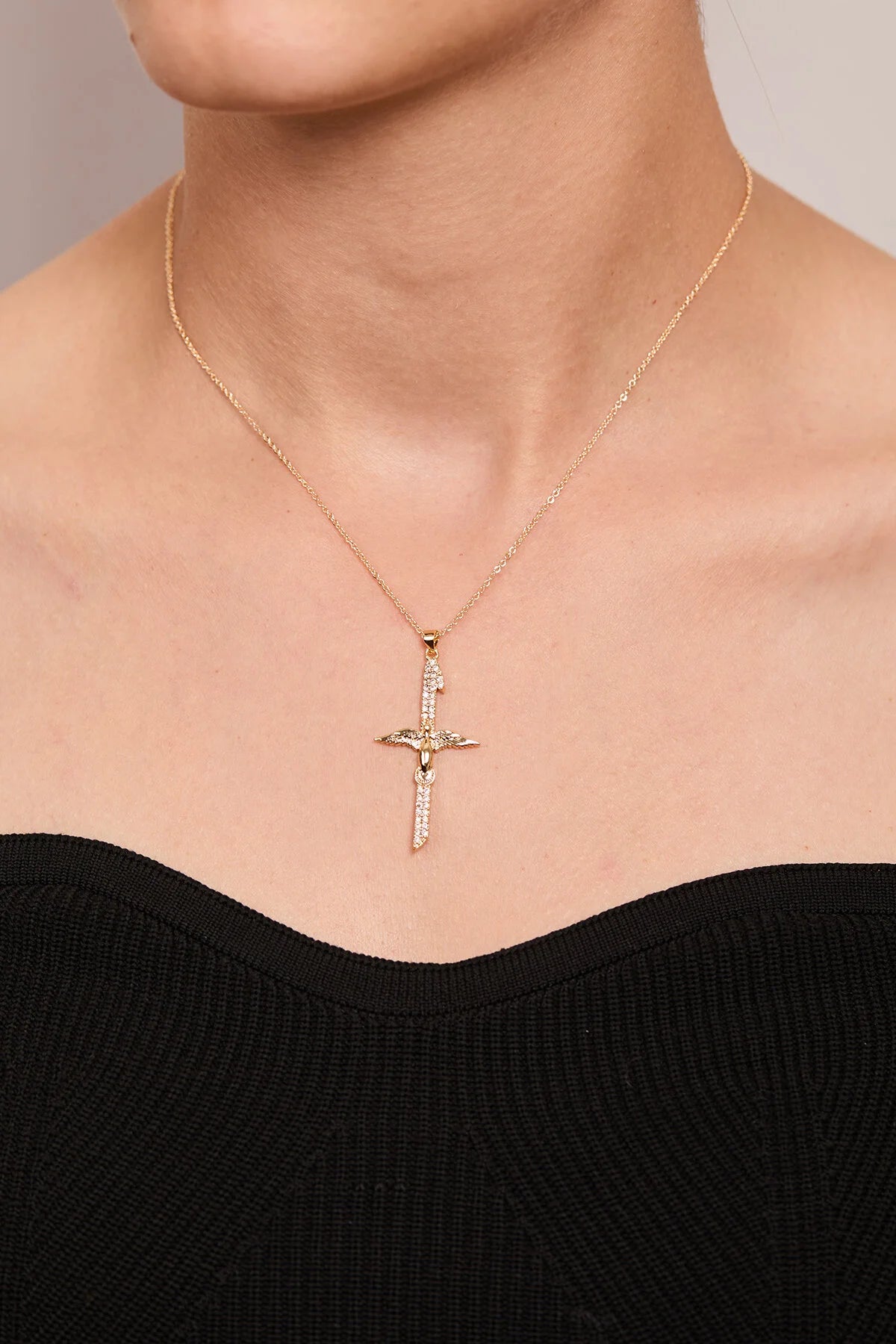 Women's Phoenix Cross Gold Necklace