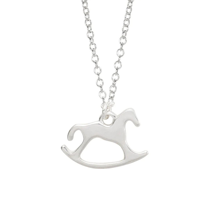 Wooden Horse Necklace,silver