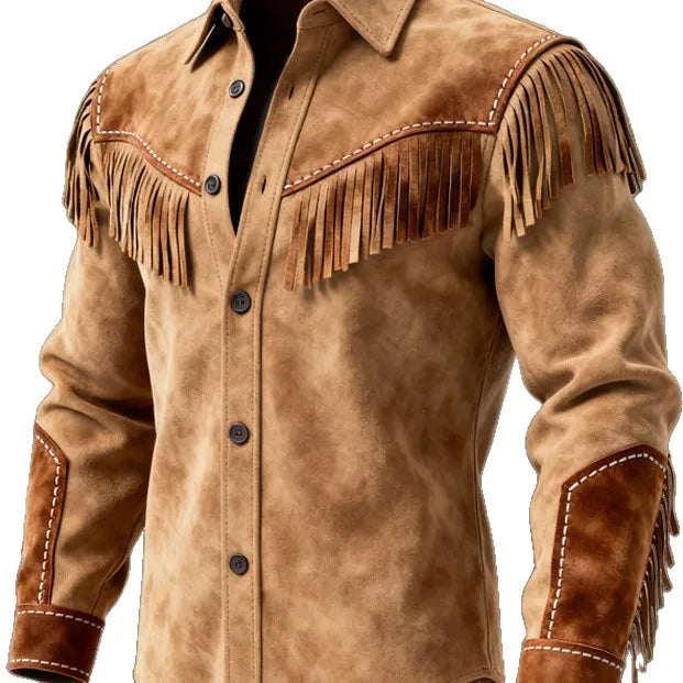 Men's Fur Fringed Jacket Coat - Denoss