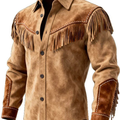 Men's Fur Fringed Jacket Coat - Denoss