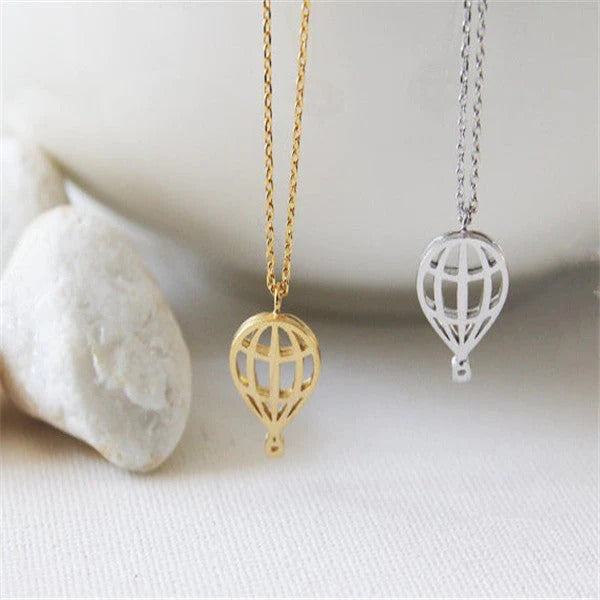 Air Balloon Silver  Necklace Minimalist Necklace