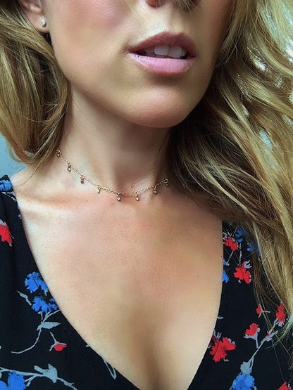 CZ Necklace For Women Charm Choker Gold-Silver Necklace