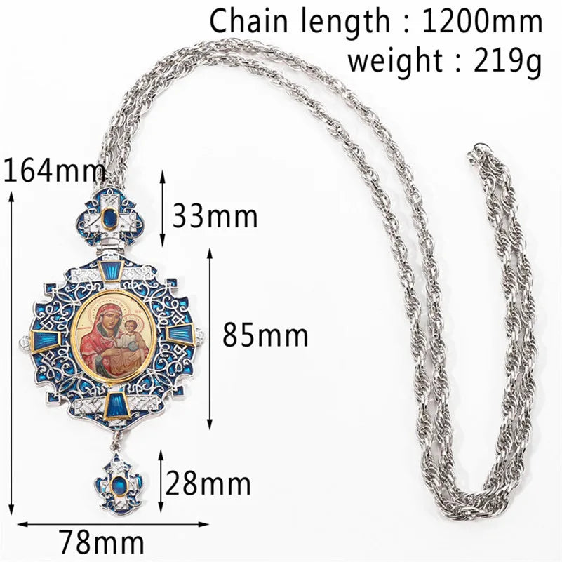 Holy Cross Byzantine Art Long Necklace
