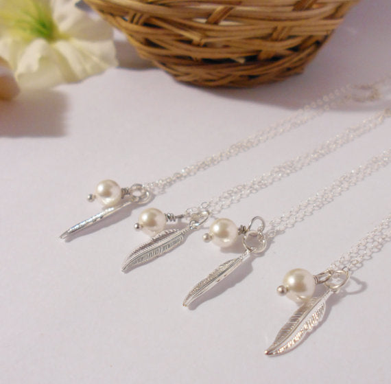 Long Feather Leaves Gold-Silver Necklace