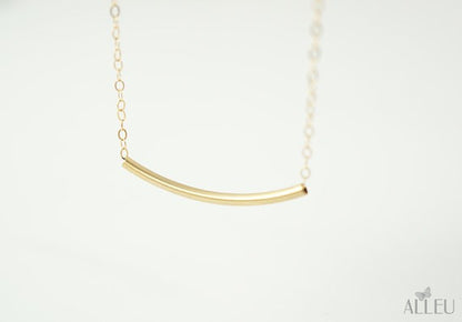 Curved Bar Gold-Silver Necklace