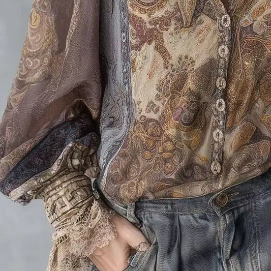 Elegant Paisley Lace Blouse for Women